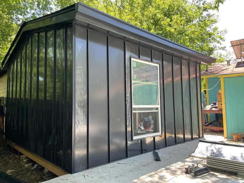 Black standing seam metal wall panels for Metal Roof Installation in Orchard Homes